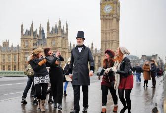 Edmond Wells as Abraham Lincoln impersonator